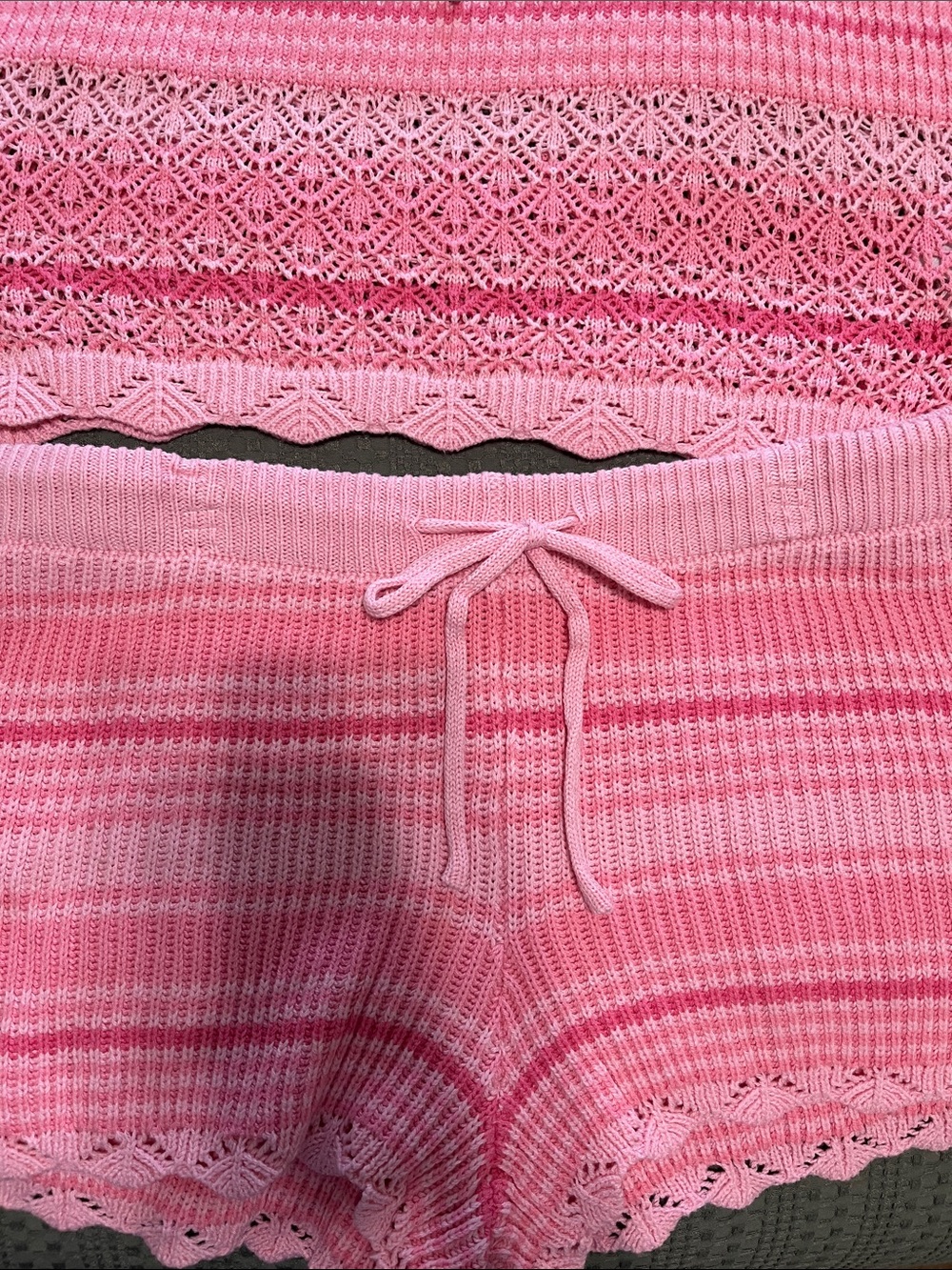 No Boundaries Pink Crochet Knit Cami & Shorts Set - Picture 8 of 10